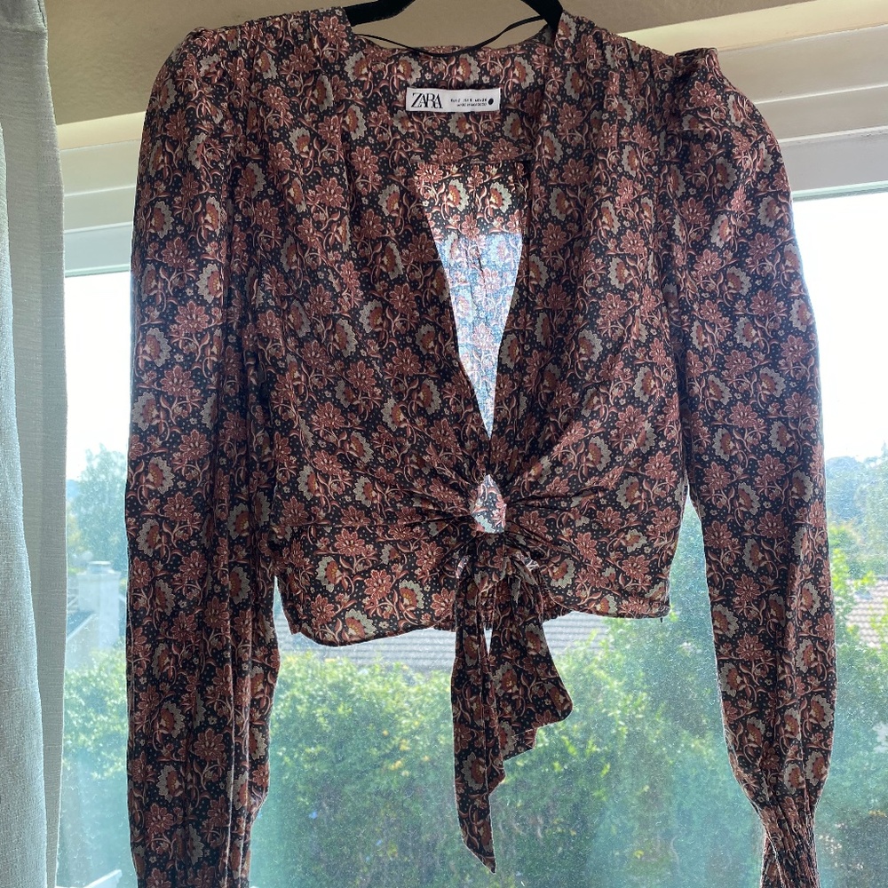 Zara Long Sleeve Crop Top